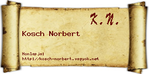 Kosch Norbert névjegykártya
